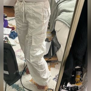 SHEIN White Wide-Leg Cargo Jumpsuit Pants